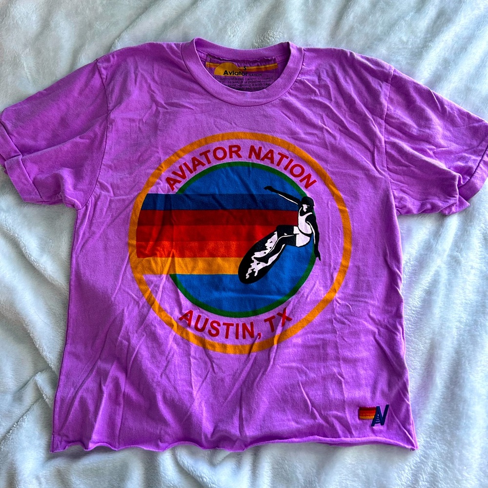 Aviator Nation Purple T shirt